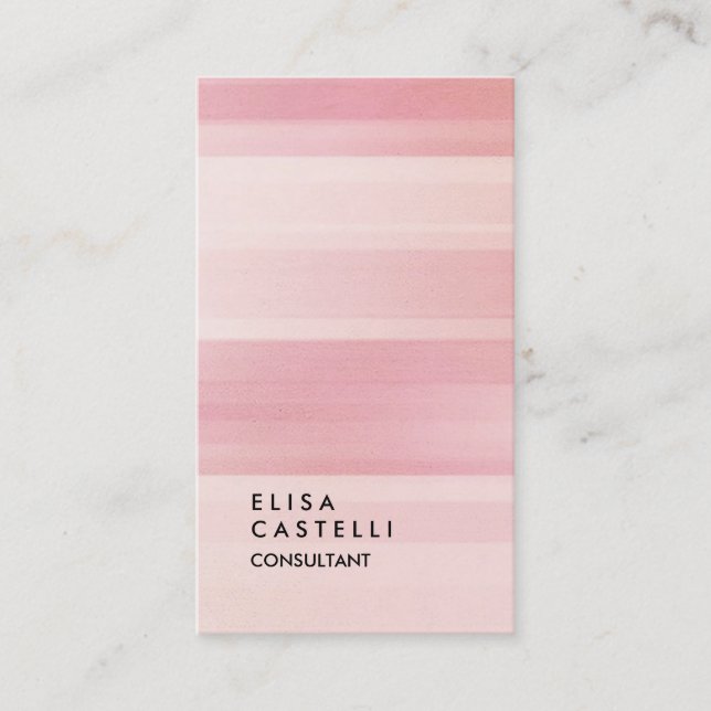 Simple Plain Pink Trendy Consultant Business Card (Front)