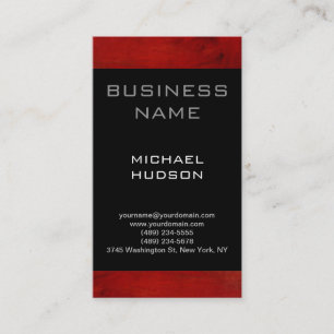 Simple Plain Red Black Consultant Business Card