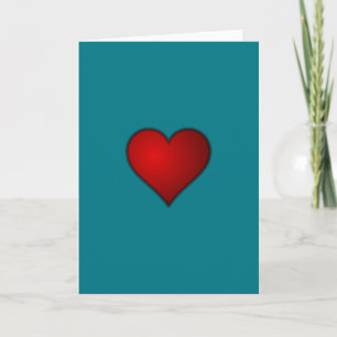 Simple Plain Red Heart Blank Inside Holiday Card