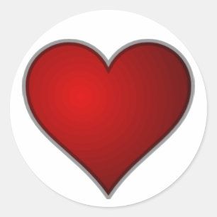 Simple Plain Red Heart Classic Round Sticker
