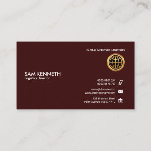 Simple Plain Retro Creative Maroon Logistics Business Card