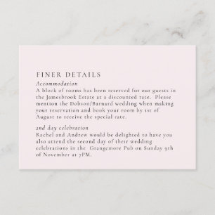 Simple Plain Romantic Soft Blush Solid Background Enclosure Card