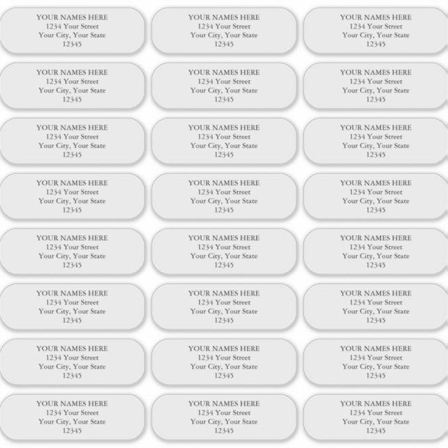 Simple Plain Rounded Corners  Address Labels (Front)