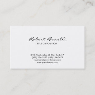 Simple Plain Script Calligraphy Business Card