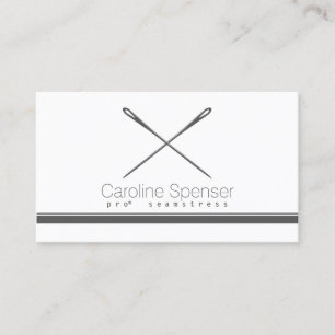 Simple Plain Seamstress Business Card