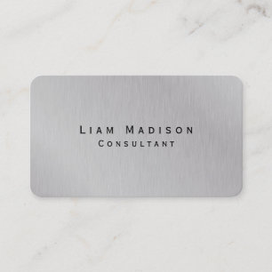 Simple Plain Silver Grey Minimalist Creative Business Card