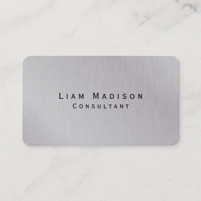 Simple Plain Silver Grey Minimalist Creative Business Card (Front)