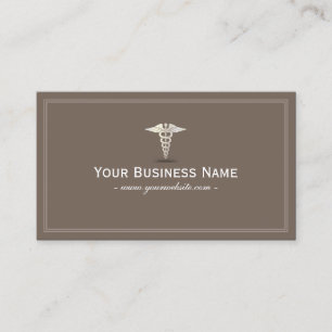 Simple Plain Silver Medical Symbol Business Card