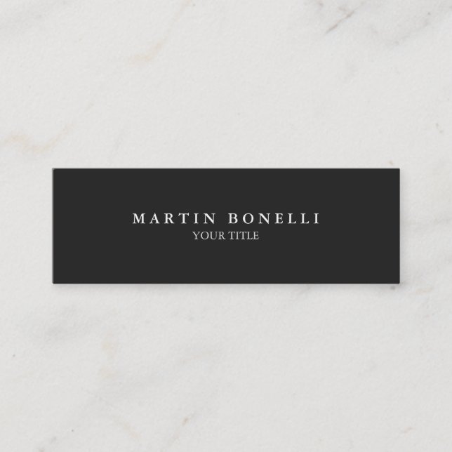 Simple Plain Slim Professional Grey Business Card (Front)