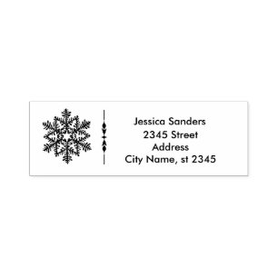 Simple plain snowflake business self-inking stamp