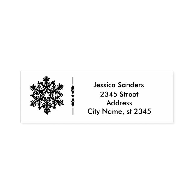 Simple plain snowflake business self-inking stamp (Design)