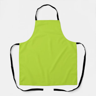 Simple plain solid color bright acid green lime apron