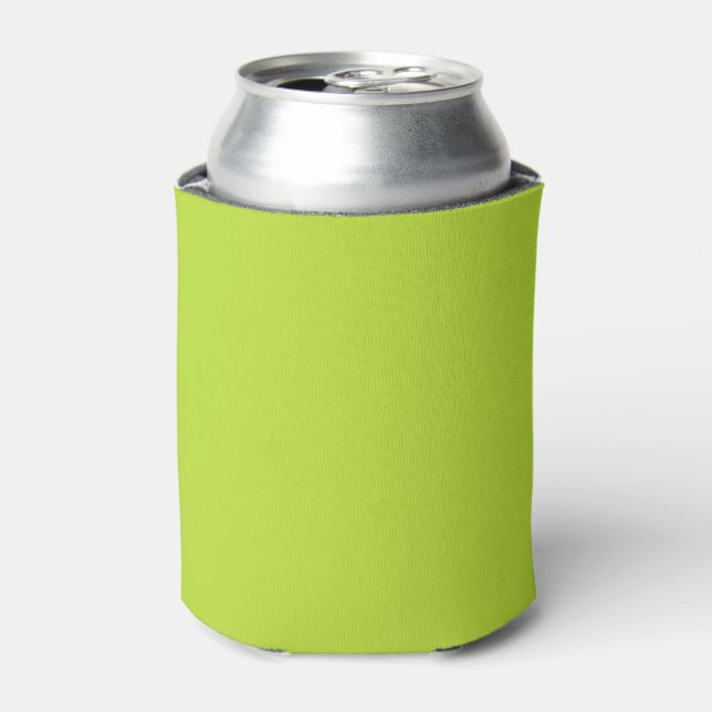 Simple plain solid colour bright acid green lime can cooler (Can Front)
