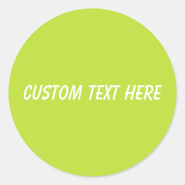 Simple plain solid colour bright acid green lime classic round sticker (Front)