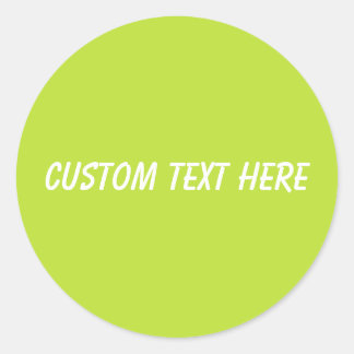 Simple plain solid colour bright acid green lime classic round sticker