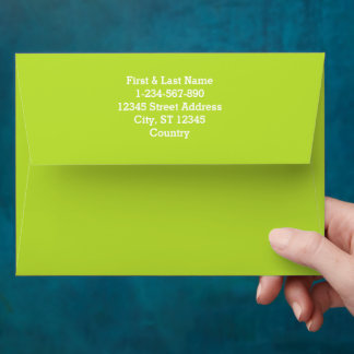 Simple plain solid colour bright acid green lime envelope