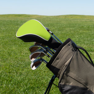 Simple plain solid colour bright acid green lime golf head cover