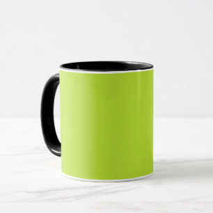 Simple plain solid colour bright acid green lime mug