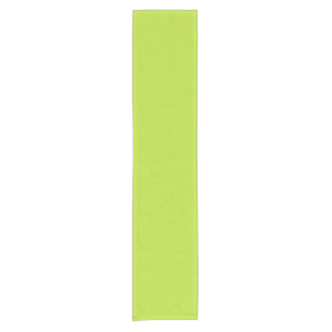 Simple plain solid colour bright acid green lime short table runner