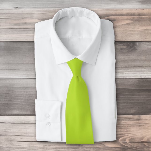 Simple plain solid colour bright acid green lime tie (Creator Uploaded)