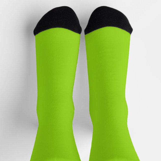 Simple plain solid green socks (Top)