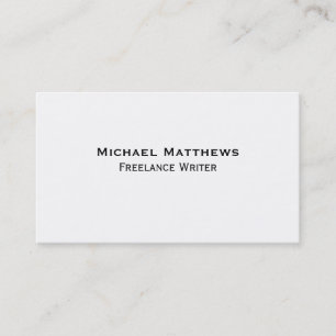 Simple Plain Unadorned Black and White Custom Business Card