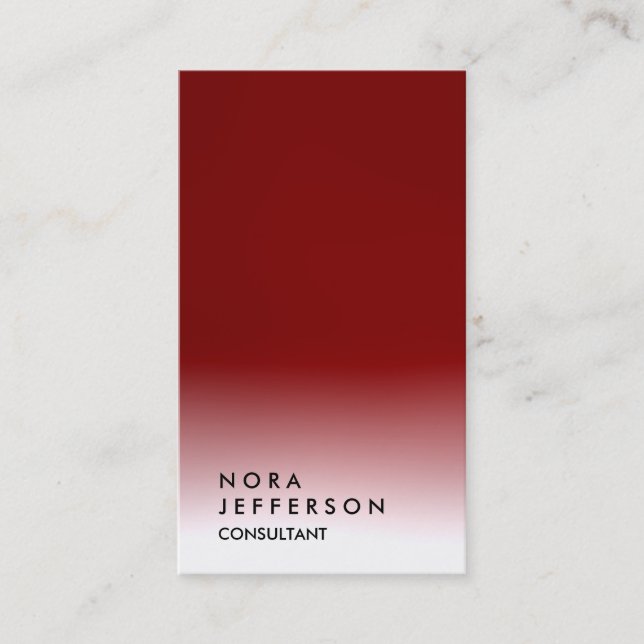 Simple Plain Vertical Red Trendy Consultant Business Card (Front)