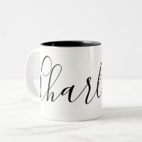 Simple Plain White and Black Custom Name Charlotte