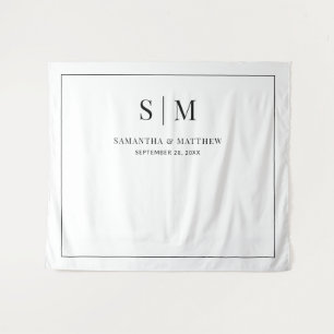 Simple Plain White Background Wedding Backdrop Tapestry