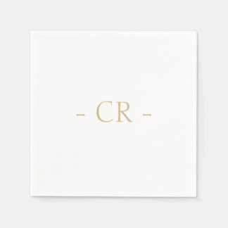 Simple Plain White Couple Initials Monogram Napkin