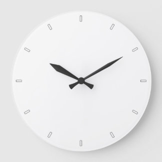 Simple Plain White Minimalist Blank Round Large Clock