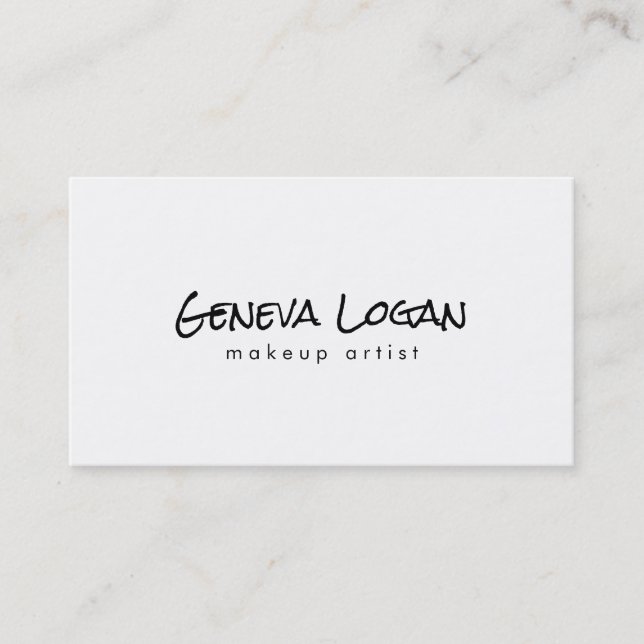 Simple Plain White Minimalist Business Card (Front)