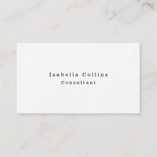 Simple Plain White Minimalist Creative Modern Business Card