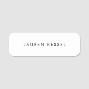Simple Plain White Name Tag