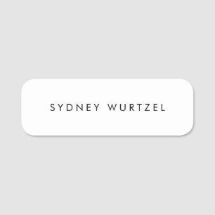 Simple Plain White Name Tag