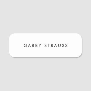 Simple Plain White Name Tag