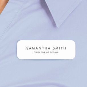Simple Plain White Name Tag
