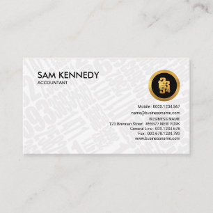 Simple Plain White Numbers Financial Accountant Business Card