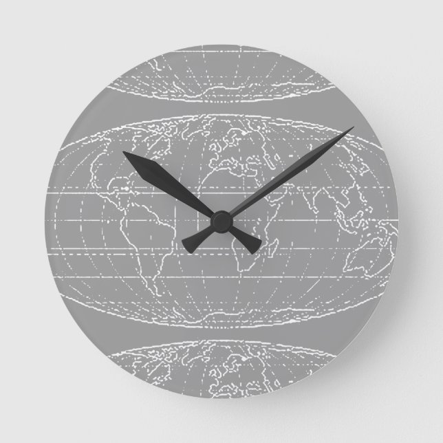 simple planisphere / maps round clock (Front)