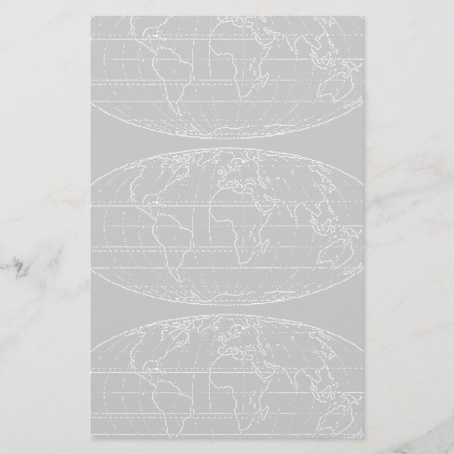 simple planisphere / maps stationery (Front)