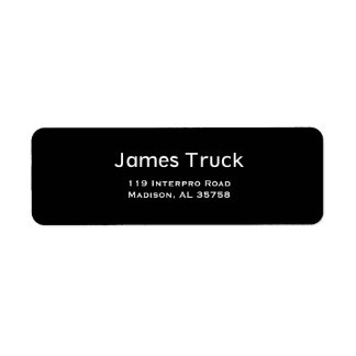 Simple Plate Black Return Address Labels
