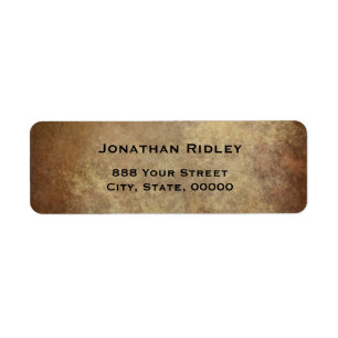 Simple Plate Metalic Copper Return Address Label