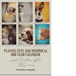 Simple Playful Cute and Whimsical DOG Year Calendar