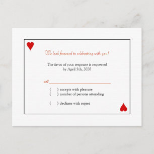 Simple Playing Cards Wedding RSVP