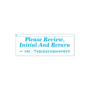 Simple "Please Review, Initial And Return" Self-inking Stamp