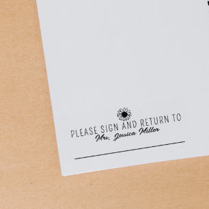Simple Please Sign and Return Custom Teacher  Rubber Stamp