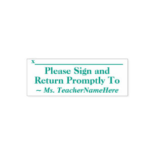 Simple "Please Sign and Return Promptly To" Self-inking Stamp