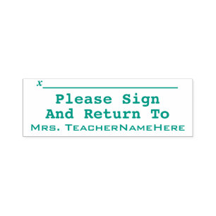 Simple "Please Sign And Return To" and Name Self-inking Stamp