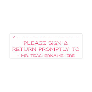 Simple "Please Sign & Return Promptly To" Self-inking Stamp