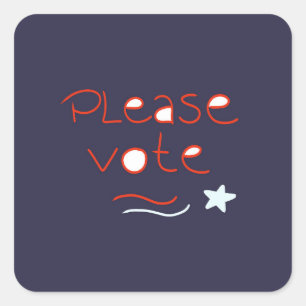 Simple Please Vote Sticker